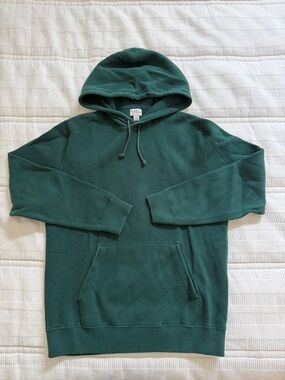 J. Crew Forest Green Hooded Pullover Sweatshirt